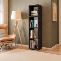 Estante Livreiro Clementina 30 cm com 4 Nichos - Preto