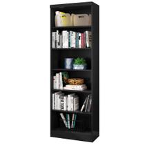 Estante Livreiro com Prateleiras Linus Preto - Qmovi Estante Livreiro com Prateleiras Linus Preto - Qmovi