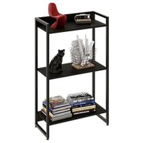 Estante Livreiro Dynamica Industrial 60cm 3 Prateleiras C08 Preto Ônix - Mpozenato