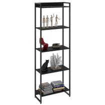 Estante Livreiro Dynamica Industrial 60cm 5 Prateleiras C08 Preto Ônix - Mpozenato Estante Livreiro Dynamica Industrial 60cm 5 Prateleiras C08 Preto Ônix - Mpozenato