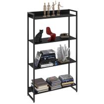 Estante Livreiro Dynamica Industrial 80cm 4 Prateleiras C08 Preto Ônix - Mpozenato