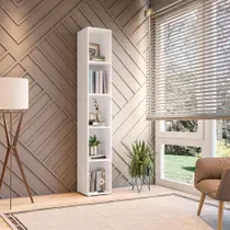 Estante Livreiro Modular Alcídes 30 cm com 5 Nichos - Branco Estante Livreiro Modular Alcídes 30 cm com 5 Nichos - Branco