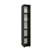 Estante Livreiro Modular Alcídes 30 cm com 5 Nichos - Preto - DRW Móveis