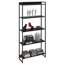 Estante Livreiro Multi Dynamica Industrial 80Cm 5 Prateleiras C08 Preto Ônix