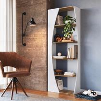 Estante Livreiro Multiuso 5 prateleiras 63cm Branco/Mel