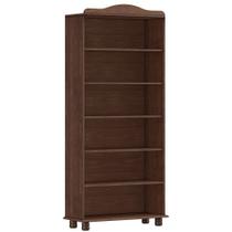 Estante Livreiro Multiuso 5 Prateleiras Madeira Maciça Lazuli F06 Café - Lyam Decor