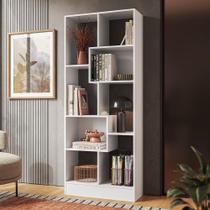 Estante Livreiro Multiuso com 8 Nichos Branco - Qmovi