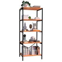 Estante Livreiro Multiuso Estilo Industrial 150cm 5 Prateleiras Trento Preto Fosco - Artefamol Estante Livreiro Multiuso Estilo Industrial 150cm 5 Prateleiras Trento Preto Fosco - Artefamol
