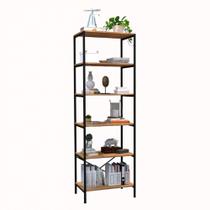 Estante Livreiro Multiuso Estilo Industrial 180cm 6 Prateleiras Trento Demolição - Artefamol