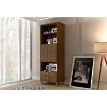 Estante Livreiro Multiuso Library 2 Portas e 2 Gavetas Ideal para Sala de Estar e Quarto - Malbec