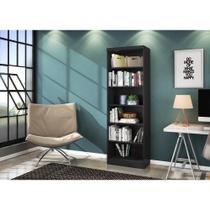 Estante Livreiro Organizador 6 Prateleiras Preto Fosco Qmovi