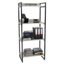 Estante Livreiro Prisma Estilo Industrial 60cm 4 Prateleiras Snow - Mpozenato