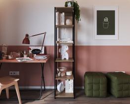 Estante Livreiro Simples 5 Prateleiras 40cm Preto/Montana