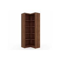 Estante Livreiro Solteiro ME4132 de Canto c/ 4 Prateleiras Nogal - Tecno Mobili Estante Livreiro Solteiro ME4132 de Canto c/ 4 Prateleiras Nogal - Tecno Mobili