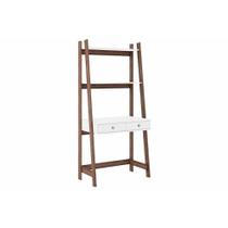 Estante Livreiro Solteiro RT3120 c/ 2 Prateleiras Rustico/Branco - Movelbento