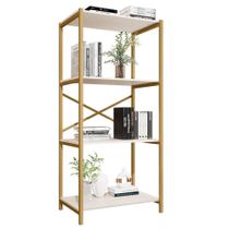 Estante Livreiro Steel 76cm Estilo Industrial com Pés em Aço