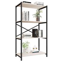 Estante Livreiro Steel 90cm Estilo Industrial com Pés em Aço