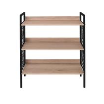 Estante livro livreiro baixa ciplafe beta 03 prateleiras madeira tubo preto fosco