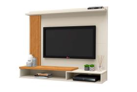 Estante Livro Painel Tv 32 42 43 50 52 Polegadas Sala Quarto Off White/Freijó - Móvebrinque