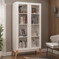 Estante Livros Genialflex Jamaica 2 Portas de Vidro Branco Estante Livros Genialflex Jamaica 2 Portas de Vidro Branco