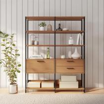 Estante Loire 1 PT 2 GV Freijó e Preta 145 cm