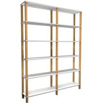 Estante Madeira 6 Prateleiras Branca Evolukit 140X26X186