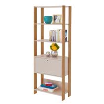 Estante Match 1 PT Off White e Carvalho