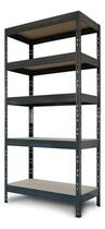 Estante Metal Madeira 5 Prateleiras 176x90x40cm Até 1000kg Preto