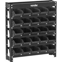 Estante Metálica, com Gaveteiros Modelo Prático Preto, 25/3 Vonder