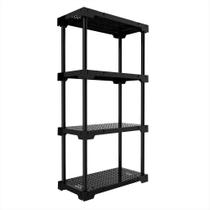 Estante Modular 4 Prateleiras 25 Kg Multiuso Preto Grifit Estante Modular 4 Prateleiras 25 Kg Multiuso Preto Grifit