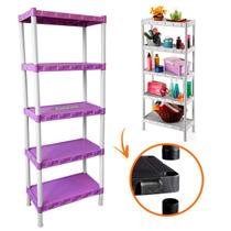 Estante Modular 5 Prateleira Plástica Coloridas Organizador Casa Escritório Lavanderia Salão de Beleza
