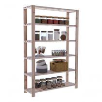 Estante Modular 6 Prateleiras Madeira Pinus Para Cozinha
