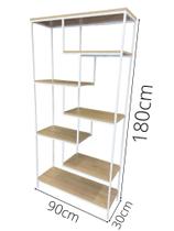 Estante Modular com 6 Nichos em Estrutura Branca Organização e Estilo