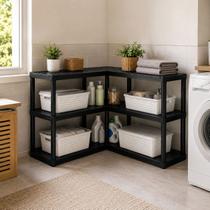 Estante Modular Conecta Canto L Antares Resistente para Organizar Espaço Estante Modular Conecta Canto L Antares Resistente para Organizar Espaço