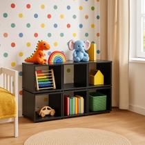 Estante Modular De Cubos Empilháveis Multiuso Para Sala, Quarta, Escritório e Banheiro Com 6 Cubos