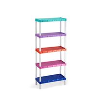 Estante modular flexa com 05 prateleiras colorida 128