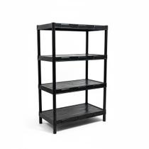 Estante modular flexa Preta 4 prateleiras e pezinho Estante modular flexa Preta 4 prateleiras e pezinho