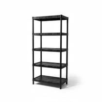Estante Modular Flexa Preta 5 Prateleiras e Pezinho Estante Modular Flexa Preta 5 Prateleiras e Pezinho