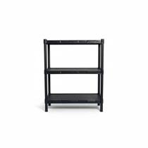Estante modular flexa Preta com 3 prateleiras