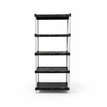 Estante Modular FLEXA Preta com Branca 5 Prateleiras Estante Modular FLEXA Preta com Branca 5 Prateleiras