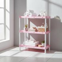 Estante modular flexa Rosa BeBê com 3 prateleiras