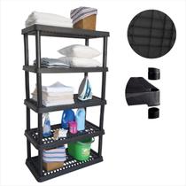 Estante Modular Multiuso Com 5 Prateleiras Suporta Até 250 Kg Cor Preto