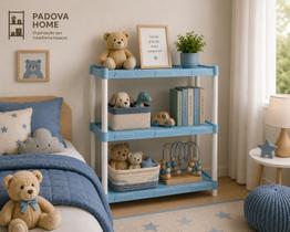 Estante Modular Plástica FLEXA 03 Prateleiras Azul Bebe Estante Modular Plástica FLEXA 03 Prateleiras Azul Bebe