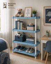 Estante Modular Plástica FLEXA 4 Prateleiras Azul Bebe Estante Modular Plástica FLEXA 4 Prateleiras Azul Bebe