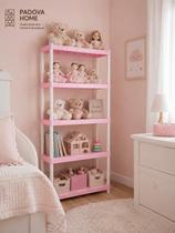 Estante Modular Plástica Flexa 5 Prateleiras Rosa Bebe Estante Modular Plástica Flexa 5 Prateleiras Rosa Bebe