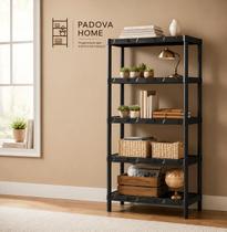 Estante Modular Plástica FLEXA Preta com 5 Prateleiras Estante Modular Plástica FLEXA Preta com 5 Prateleiras
