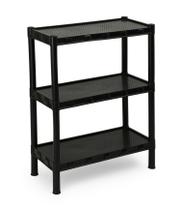 Estante Modular Preta Com 3 Prateleiras Plástico Agraplast Estante Modular Preta Com 3 Prateleiras Plástico Agraplast