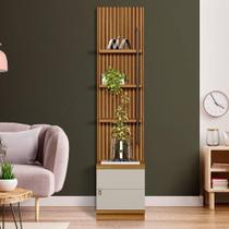 Estante Módulo Lateral Multiuso Ripado 3 Prateleiras Sala