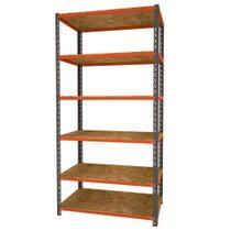 Estante Monta Carga 600x1950 com 6 Prat MDP Grafite/Laranja Presto Estante Monta Carga 600x1950 com 6 Prat MDP Grafite/Laranja Presto