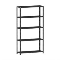 Estante Montável de Aço Com 05 Prateleiras Com Reforço Pandin 1,75 X 0,30 m Preto
